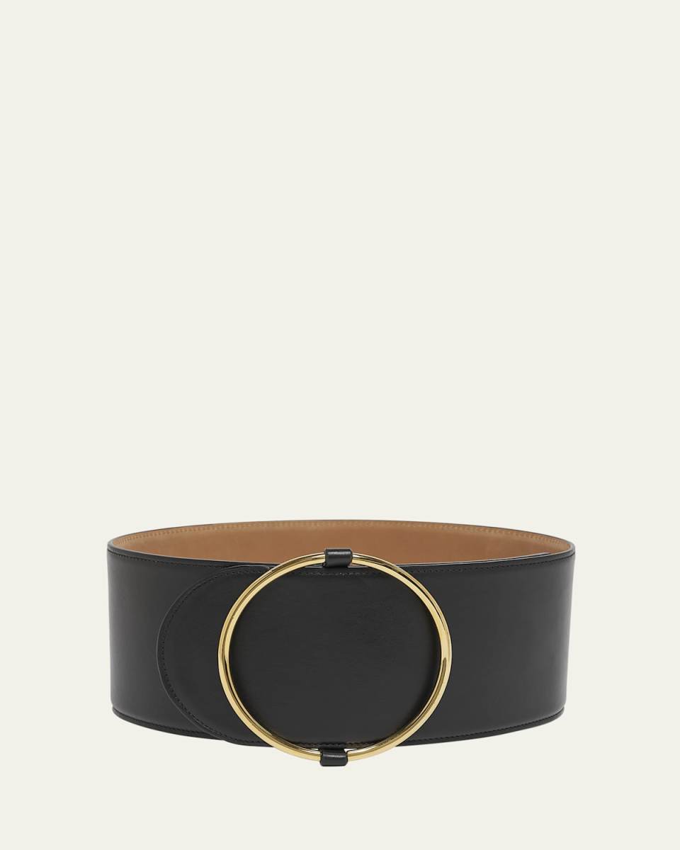 Calfskin Wide Ring Belt